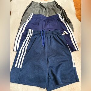 Blue and Gray Kids Adidas Athletic Shorts - 3 Pair - Boys 10/12